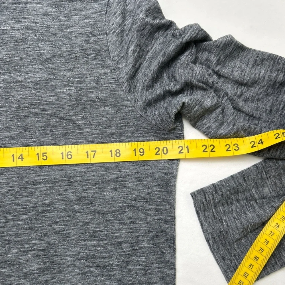 Banana Republic Mens Linen Blend Heathered Pullover Hoodie Size M Charcoal Grey